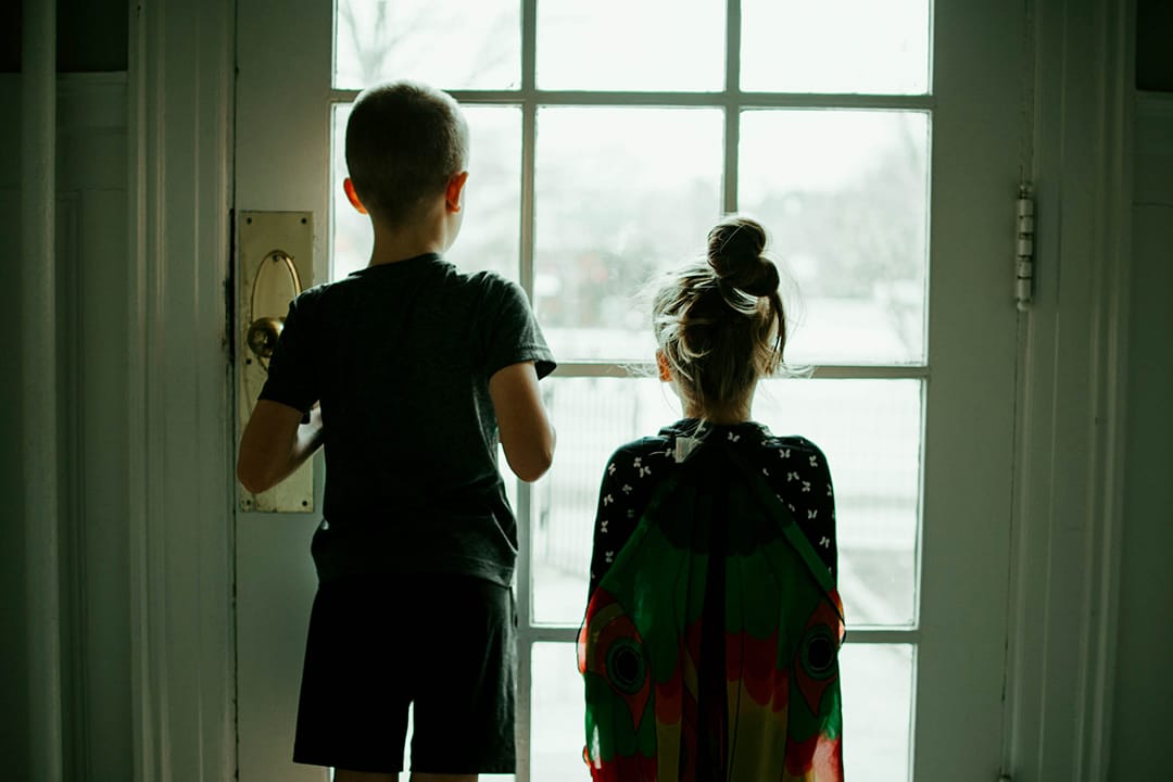kids at home during lockdown